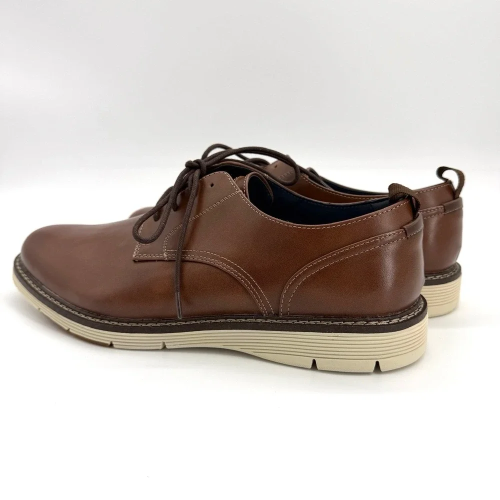 NEW Dockers Edwin Oxford Shoes Mens 12 Brown‎ Lace Up Comfort Sole New With Box